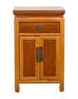 Vintage Two-Toned Side Table Cabinet with Single Drawer and Double Doors-3. Asian & Chinese Furniture, Art, Antiques, Vintage Home Décor for sale at FEA Home