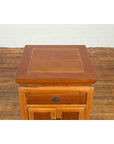 Vintage Two-Toned Side Table Cabinet with Single Drawer and Double Doors-8. Asian & Chinese Furniture, Art, Antiques, Vintage Home Décor for sale at FEA Home