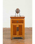 Vintage Two-Toned Side Table Cabinet with Single Drawer and Double Doors-4. Asian & Chinese Furniture, Art, Antiques, Vintage Home Décor for sale at FEA Home