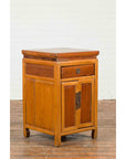Vintage Two-Toned Side Table Cabinet with Single Drawer and Double Doors-9. Asian & Chinese Furniture, Art, Antiques, Vintage Home Décor for sale at FEA Home