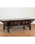 Chinese Qing Dynasty 19th Century Black Lacquer Coffee Table with Two Drawers-5. Asian & Chinese Furniture, Art, Antiques, Vintage Home Décor for sale at FEA Home