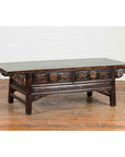 Chinese Qing Dynasty 19th Century Black Lacquer Coffee Table with Two Drawers-4. Asian & Chinese Furniture, Art, Antiques, Vintage Home Décor for sale at FEA Home
