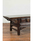 Chinese Qing Dynasty 19th Century Black Lacquer Coffee Table with Two Drawers-13. Asian & Chinese Furniture, Art, Antiques, Vintage Home Décor for sale at FEA Home