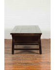 Chinese Qing Dynasty 19th Century Black Lacquer Coffee Table with Two Drawers-16. Asian & Chinese Furniture, Art, Antiques, Vintage Home Décor for sale at FEA Home