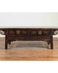 Chinese Qing Dynasty 19th Century Black Lacquer Coffee Table with Two Drawers-2. Asian & Chinese Furniture, Art, Antiques, Vintage Home Décor for sale at FEA Home