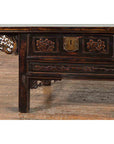 Chinese Qing Dynasty 19th Century Black Lacquer Coffee Table with Two Drawers-10. Asian & Chinese Furniture, Art, Antiques, Vintage Home Décor for sale at FEA Home