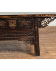 Chinese Qing Dynasty 19th Century Black Lacquer Coffee Table with Two Drawers-11. Asian & Chinese Furniture, Art, Antiques, Vintage Home Décor for sale at FEA Home