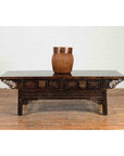 Chinese Qing Dynasty 19th Century Black Lacquer Coffee Table with Two Drawers-3. Asian & Chinese Furniture, Art, Antiques, Vintage Home Décor for sale at FEA Home
