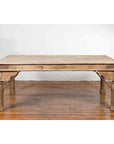 Indian Dining Table with Distressed Patina, Iron Details and Baluster Legs-12. Asian & Chinese Furniture, Art, Antiques, Vintage Home Décor for sale at FEA Home