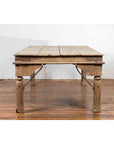 Indian Dining Table with Distressed Patina, Iron Details and Baluster Legs-13. Asian & Chinese Furniture, Art, Antiques, Vintage Home Décor for sale at FEA Home