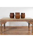 Indian Dining Table with Distressed Patina, Iron Details and Baluster Legs-3. Asian & Chinese Furniture, Art, Antiques, Vintage Home Décor for sale at FEA Home