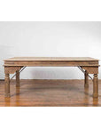 Indian Dining Table with Distressed Patina, Iron Details and Baluster Legs-5. Asian & Chinese Furniture, Art, Antiques, Vintage Home Décor for sale at FEA Home