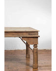Indian Dining Table with Distressed Patina, Iron Details and Baluster Legs-6. Asian & Chinese Furniture, Art, Antiques, Vintage Home Décor for sale at FEA Home