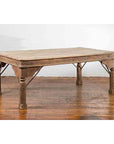 Indian Dining Table with Distressed Patina, Iron Details and Baluster Legs-2. Asian & Chinese Furniture, Art, Antiques, Vintage Home Décor for sale at FEA Home