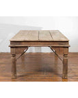 Indian Dining Table with Distressed Patina, Iron Details and Baluster Legs-11. Asian & Chinese Furniture, Art, Antiques, Vintage Home Décor for sale at FEA Home