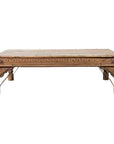 Oversized Antique Temple Door with Studs Made into a Carved Coffee Table-1. Asian & Chinese Furniture, Art, Antiques, Vintage Home Décor for sale at FEA Home