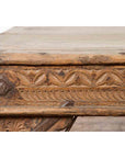 Oversized Antique Temple Door with Studs Made into a Carved Coffee Table-8. Asian & Chinese Furniture, Art, Antiques, Vintage Home Décor for sale at FEA Home