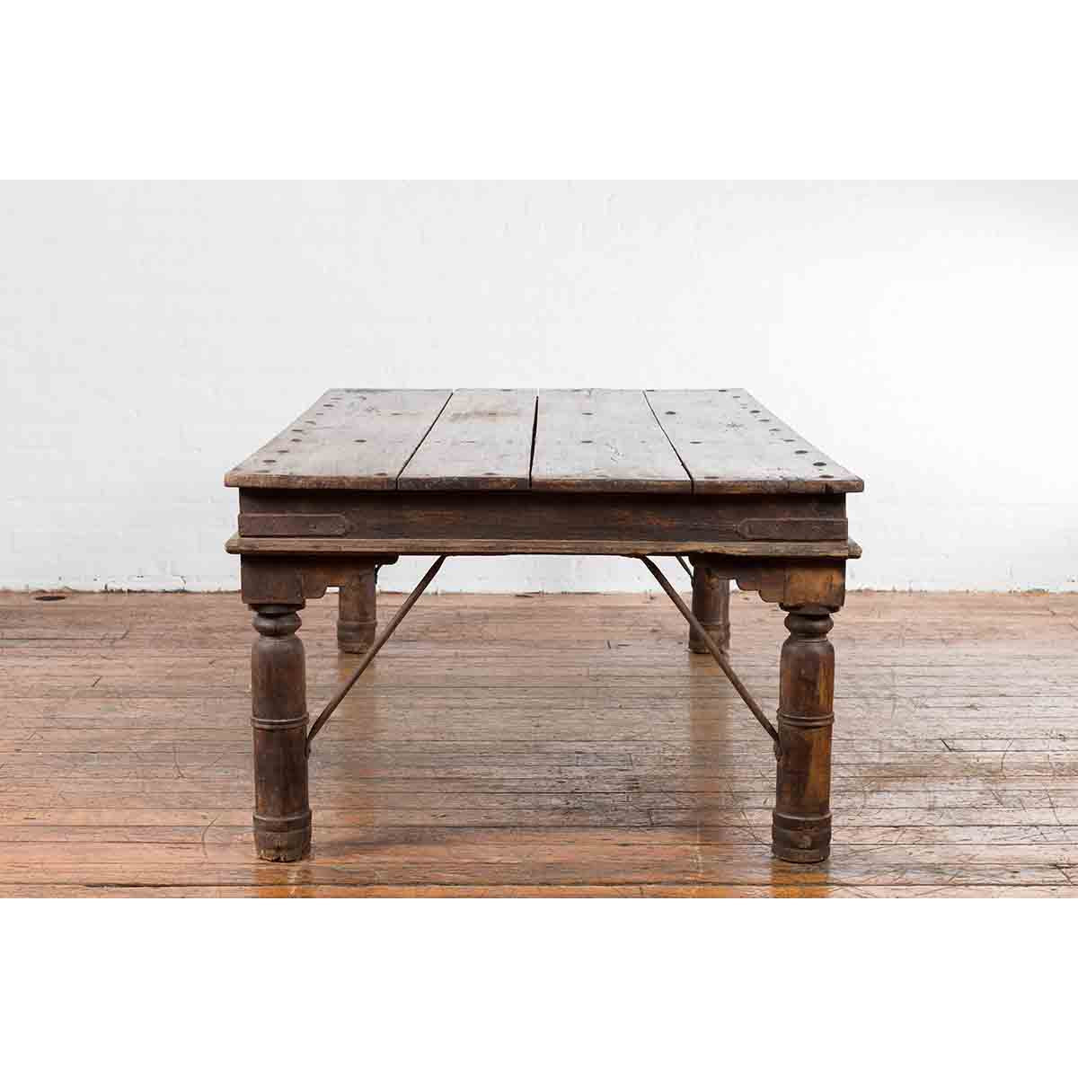 Antique Indian Courtyard Door Panel from Rajasthan Made into a Coffee Table-11. Asian & Chinese Furniture, Art, Antiques, Vintage Home Décor for sale at FEA Home