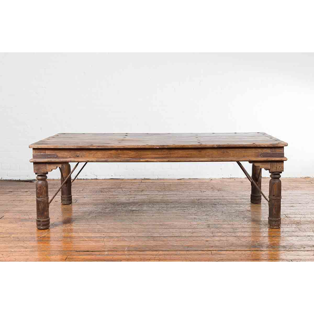 Antique Indian Courtyard Door Panel from Rajasthan Made into a Coffee Table-12. Asian & Chinese Furniture, Art, Antiques, Vintage Home Décor for sale at FEA Home