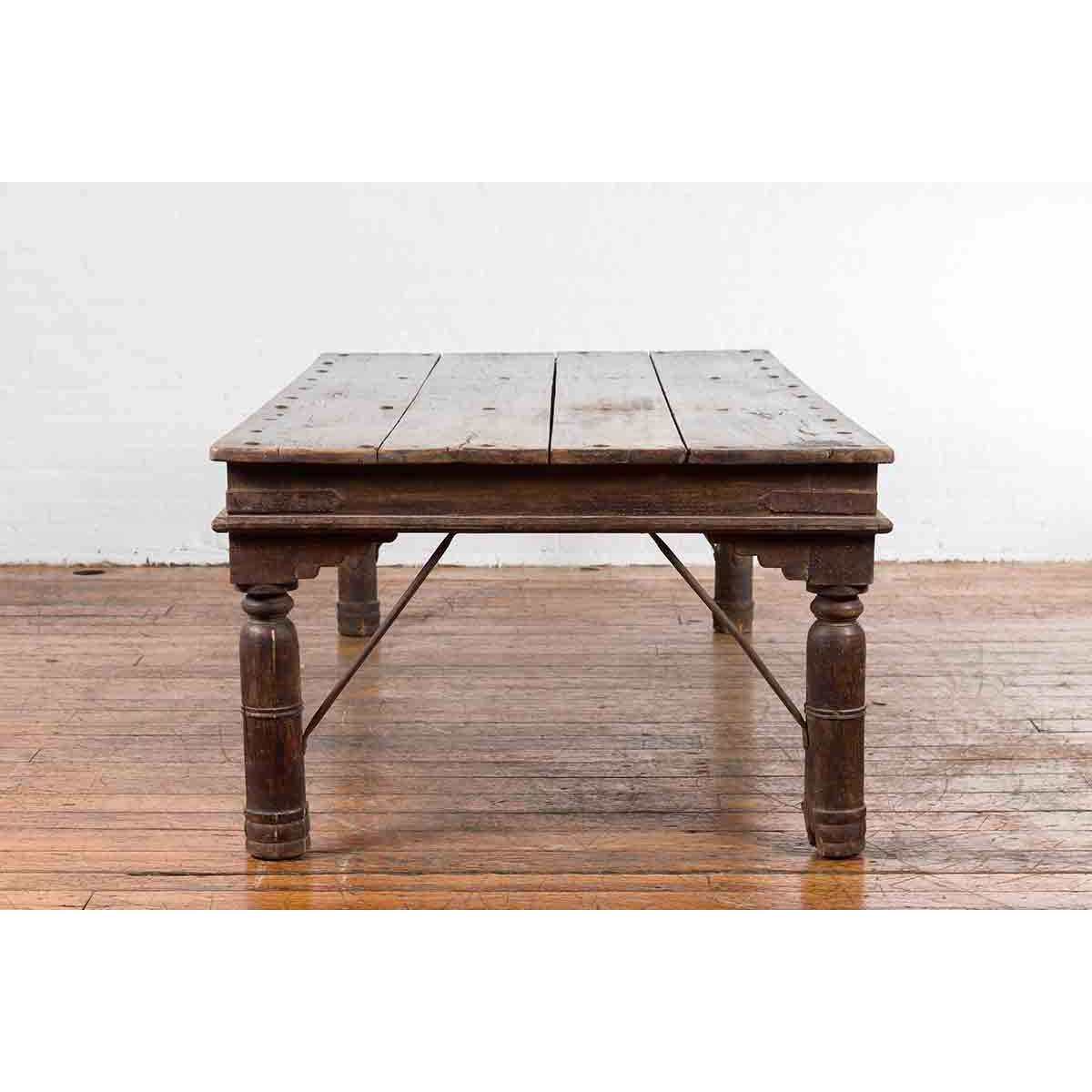 Antique Indian Courtyard Door Panel from Rajasthan Made into a Coffee Table-13. Asian & Chinese Furniture, Art, Antiques, Vintage Home Décor for sale at FEA Home