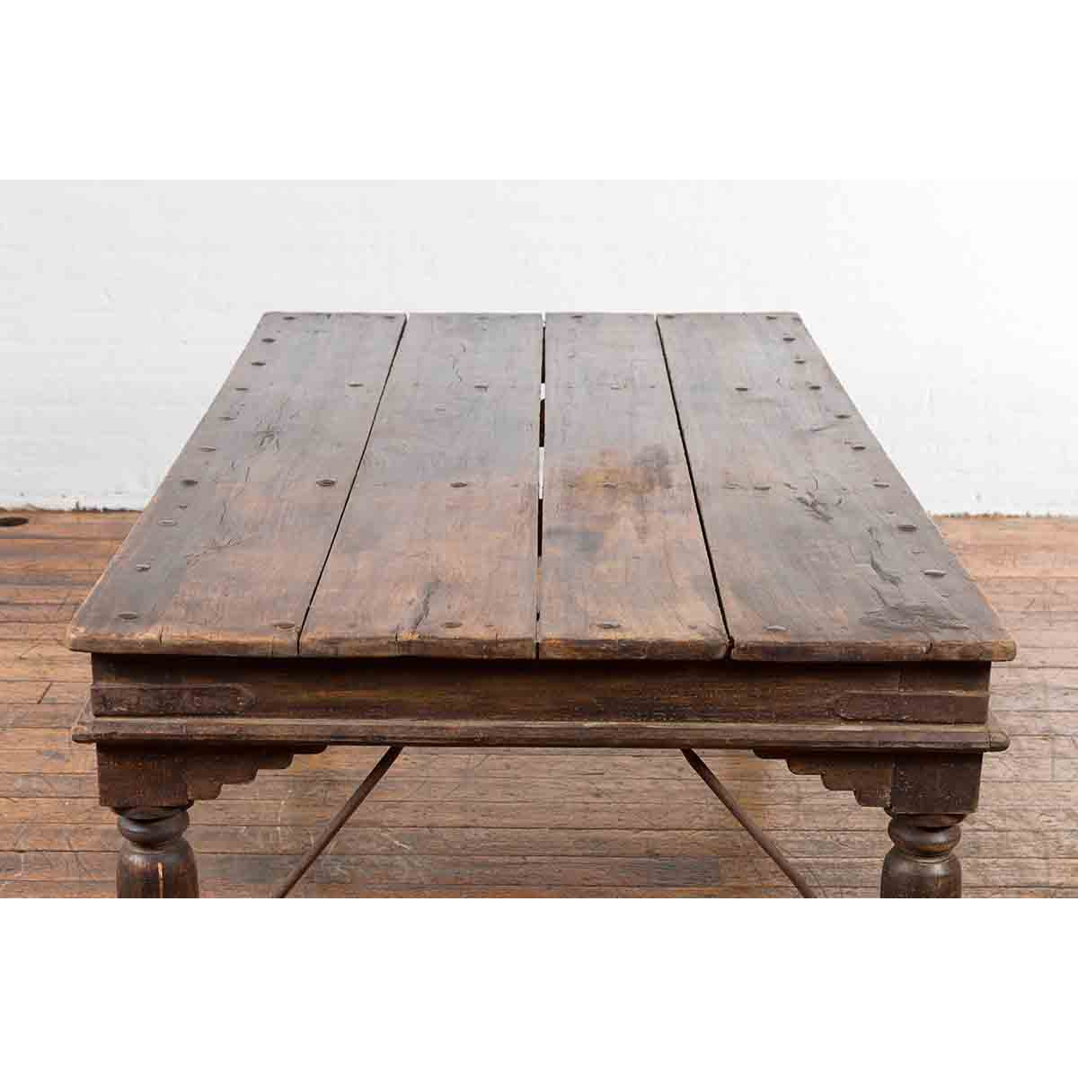 Antique Indian Courtyard Door Panel from Rajasthan Made into a Coffee Table-14. Asian & Chinese Furniture, Art, Antiques, Vintage Home Décor for sale at FEA Home
