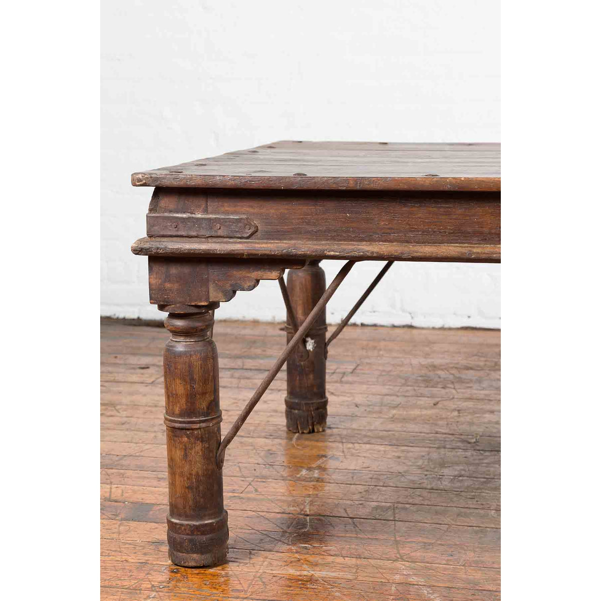 Antique Indian Courtyard Door Panel from Rajasthan Made into a Coffee Table-5. Asian & Chinese Furniture, Art, Antiques, Vintage Home Décor for sale at FEA Home