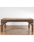 Indian Wood Dining Table with Distressed Patina, Iron Details and Baluster Legs-11. Asian & Chinese Furniture, Art, Antiques, Vintage Home Décor for sale at FEA Home