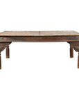 Indian Wood Dining Table with Distressed Patina, Iron Details and Baluster Legs-1. Asian & Chinese Furniture, Art, Antiques, Vintage Home Décor for sale at FEA Home