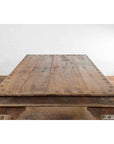 Indian Wood Dining Table with Distressed Patina, Iron Details and Baluster Legs-10. Asian & Chinese Furniture, Art, Antiques, Vintage Home Décor for sale at FEA Home