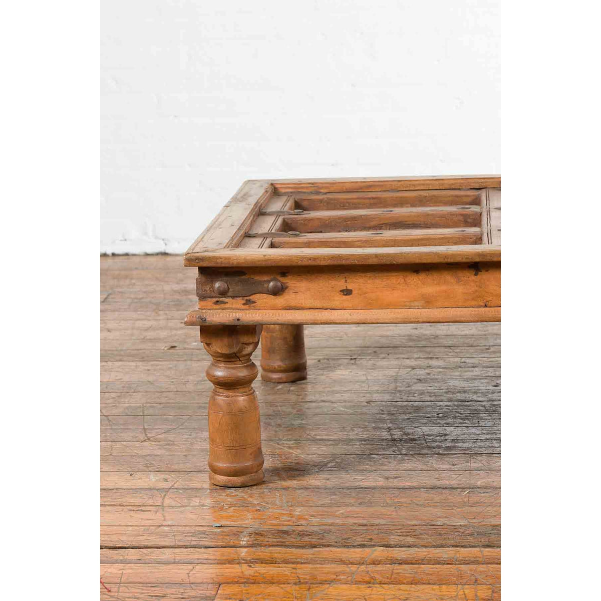 Indian 19th Century Sheesham Wood Courtyard Door Redesigned as a Coffee Table-5. Asian & Chinese Furniture, Art, Antiques, Vintage Home Décor for sale at FEA Home