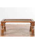 Indian Antique Window Grate Made into a Coffee Table with Turned Baluster Legs-13. Asian & Chinese Furniture, Art, Antiques, Vintage Home Décor for sale at FEA Home