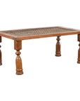 Indian Antique Window Grate Made into a Coffee Table with Turned Baluster Legs-1. Asian & Chinese Furniture, Art, Antiques, Vintage Home Décor for sale at FEA Home