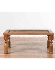 Indian Antique Window Grate Made into a Coffee Table with Turned Baluster Legs-5. Asian & Chinese Furniture, Art, Antiques, Vintage Home Décor for sale at FEA Home