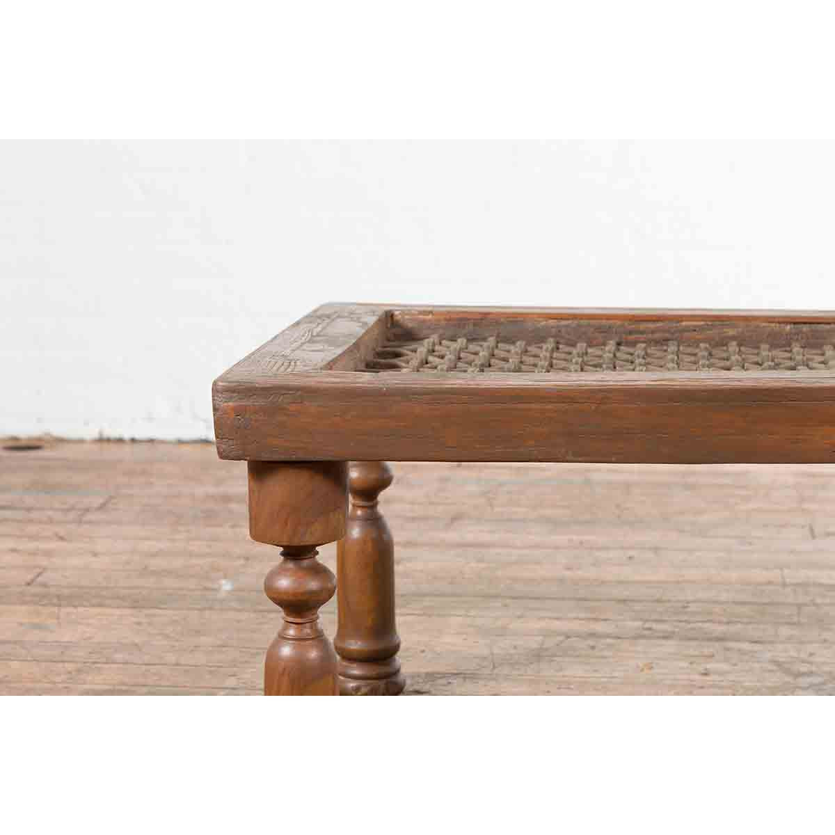 Antique Indian Window Grate Made into a Coffee Table-8. Asian & Chinese Furniture, Art, Antiques, Vintage Home Décor for sale at FEA Home