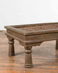 Antique Indian Metal Window Grill Made into Coffee Table with Baluster Legs-11. Asian & Chinese Furniture, Art, Antiques, Vintage Home Décor for sale at FEA Home