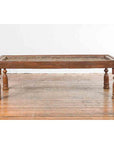 Indian Antique Window Grate Made into a Coffee Table with Turned Baluster Legs-3. Asian & Chinese Furniture, Art, Antiques, Vintage Home Décor for sale at FEA Home