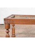 Indian Antique Window Grate Made into a Coffee Table with Turned Baluster Legs-8. Asian & Chinese Furniture, Art, Antiques, Vintage Home Décor for sale at FEA Home