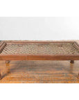 Indian Antique Window Grate Made into a Coffee Table with Turned Baluster Legs-10. Asian & Chinese Furniture, Art, Antiques, Vintage Home Décor for sale at FEA Home