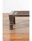 Indian 19th Century Small Wooden Coffee Table with Carved Floral Motifs-5. Asian & Chinese Furniture, Art, Antiques, Vintage Home Décor for sale at FEA Home
