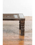 Indian 19th Century Small Wooden Coffee Table with Carved Floral Motifs-6. Asian & Chinese Furniture, Art, Antiques, Vintage Home Décor for sale at FEA Home