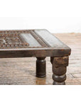 Indian 19th Century Small Wooden Coffee Table with Carved Floral Motifs-8. Asian & Chinese Furniture, Art, Antiques, Vintage Home Décor for sale at FEA Home