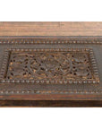Indian 19th Century Small Wooden Coffee Table with Carved Floral Motifs-9. Asian & Chinese Furniture, Art, Antiques, Vintage Home Décor for sale at FEA Home