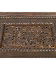 Indian 19th Century Small Wooden Coffee Table with Carved Floral Motifs-11. Asian & Chinese Furniture, Art, Antiques, Vintage Home Décor for sale at FEA Home