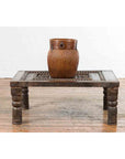 Indian 19th Century Small Wooden Coffee Table with Carved Floral Motifs-4. Asian & Chinese Furniture, Art, Antiques, Vintage Home Décor for sale at FEA Home