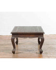 Vintage Indian Coffee Table with Embossed Floral Design and Cabriole Legs-13. Asian & Chinese Furniture, Art, Antiques, Vintage Home Décor for sale at FEA Home