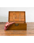 Antique Chinese Early 20th Century Elmwood Blanket Chest with Brass Hardware-4. Asian & Chinese Furniture, Art, Antiques, Vintage Home Décor for sale at FEA Home