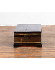 Chinese Qing Dynasty 19th Century Black Lacquer Blanket Chest with Rattan Inlay-12. Asian & Chinese Furniture, Art, Antiques, Vintage Home Décor for sale at FEA Home