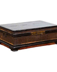 Chinese Qing Dynasty 19th Century Black Lacquer Blanket Chest with Rattan Inlay-1. Asian & Chinese Furniture, Art, Antiques, Vintage Home Décor for sale at FEA Home