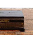 Chinese Qing Dynasty 19th Century Black Lacquer Blanket Chest with Rattan Inlay-7. Asian & Chinese Furniture, Art, Antiques, Vintage Home Décor for sale at FEA Home