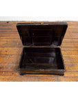 Chinese Qing Dynasty 19th Century Black Lacquer Blanket Chest with Rattan Inlay-10. Asian & Chinese Furniture, Art, Antiques, Vintage Home Décor for sale at FEA Home
